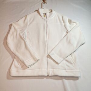 Izod PerformX Fleece Full Zip Womens Coat Jacket White Size Large